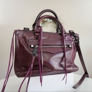 Rebecca Minkoff Leather Micro Regan Satchel Cherry